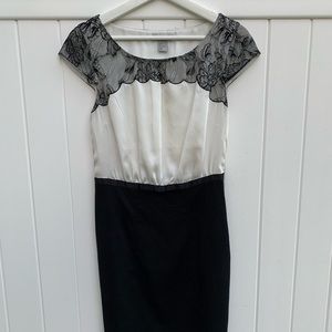 H&M - Black & White Dress with Lace - Size 6